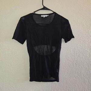 Good American Mesh Top with Peekaboo Back